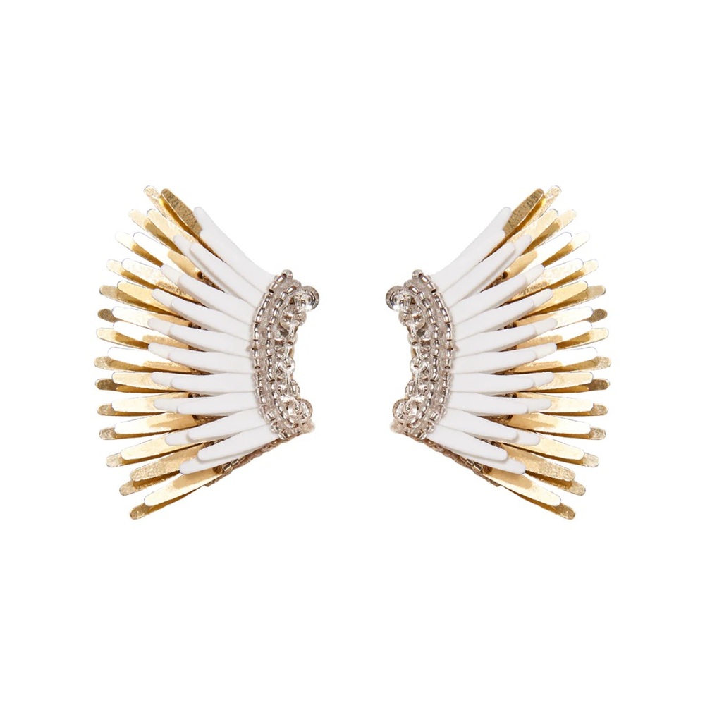 Mignonne Gavigan White/Gold Mini Wing Earrings